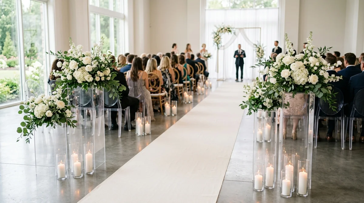 Plexiglass & Stainless Steel Aisle Floral Stands — Wedding, Banquet & Event Decoration Equipment | AFRIMEKS Foreign Trade